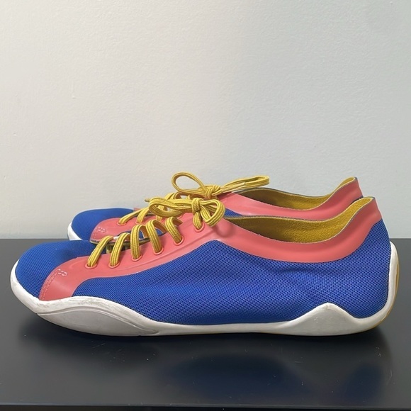 Camper Noshu sneaker mesh Lycra lace up shoe pink blue yellow laces sz 7.5 (38) - Picture 6 of 12